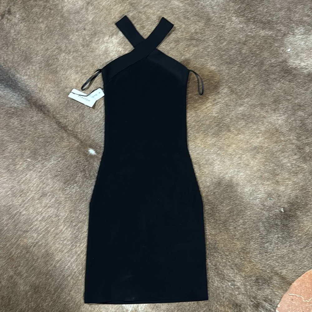 NWT Aritzia babaton sculpt knit ribbed crisscross holder dress2XS 0